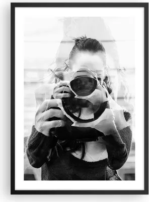 Produktbild von Gerahmtes Poster - Schwarzer Rahmen - Fotograf Schwarzweiß Doppel - 50x70 cm - Wand Bild - Wanddeko - Wandbilder - Kunstposter - Wandposter - Bilderrahmen - Bilder - Kunstdruck - P2BPA50x70-4586