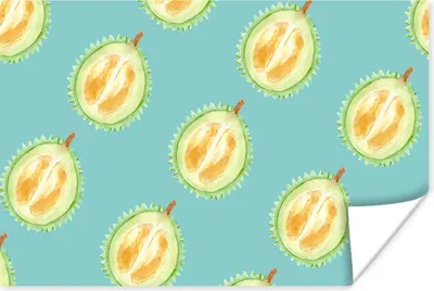 Produktbild von MuchoWow® Poster Obst - Zitrusfrüchte - Blau 90x60 cm - Schlafzimmer