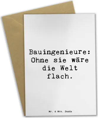 Produktbild von Mr. & Mrs. Panda Grußkarte Spruch Bauingenieur Held - Weiß - Geschenk, kreative Geschenke, einladungskarten, weihnachtskarten, Bauprojekte, osterkarten, personalisierte