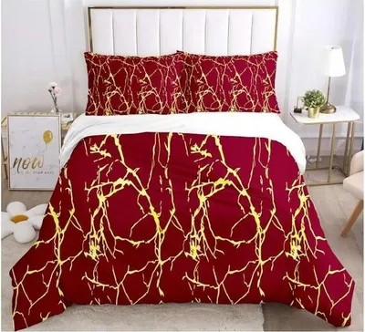 Zdjęcie produktu dla Pościel 135 × 200 cm + 2 poduszki 50 × 75 cm zestaw czerwono-żółty