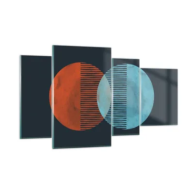 Produktbild von Bilder auf glas - 4 Teile - Geometrie Abstraktion Minimalismus - 120x70cm - Glasbilder - Wandbilder - Bilder - Wanddekoration aus Glas - Glas Bilder - Wandbild auf Glas - GDL120x70-5042