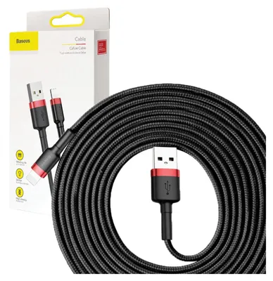 Immagine prodotto di Cavo Lightning Usb Baseus Cafule 2A 3M (Czarno-Czerwony)