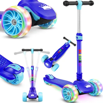 Produktbild von KIDIZ® Roller Kinder Scooter X-Pro2 Dreiradscooter mit PolyurethanLED Leuchtenden Räder Kinderroller faltbar Tret-Roller höhenverstellbarer Cityroller Kinderscooter für Jungen Mädchen 3-12 Jahre