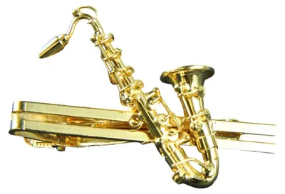 Produktbild von Saxofon Krawattennadel Krawattenhalter Miniblings Sax Saxophon vergoldet + Box