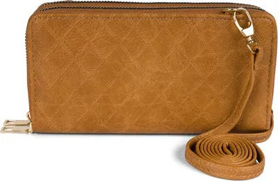 Produktbild von styleBREAKER Damen 2 in 1 Mini Bag Umhängetasche mit Rauten Prägung, Geldbörse, Handytasche, Schultertasche 02012379