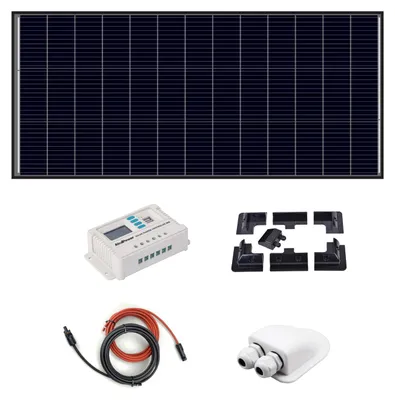 Image de Kit Photovoltaïque Monocristallin 200 W Avec Régulateur Pwm Lcd 20 A, Idéal Pour Les Camping-Cars, Les Bateaux Et Les Caravanes.