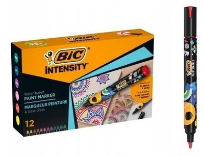 Obrázok produktu pre BIC Intensity, 12 kusov, Viacfarebný, Guličkové zakončenie, Viacfarebný, Kolo, Stredná