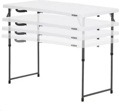 Produktbild von Famanu Klapptisch höhenverstellbar - weiß - 121,9x61x61-91,4 cm