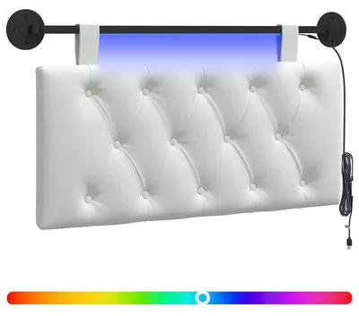 Produktbild von Hängendes Kopfteil Mit LED Licht Weiß Stoff