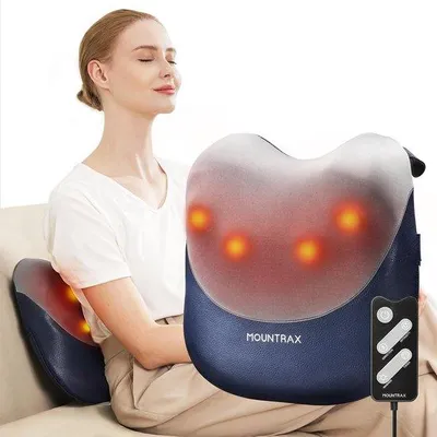 Imagen del producto de Masajeador para la espalda con calor y Shiatsu, almohadilla portátil, color , para la relajación