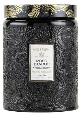 Zdjęcie produktu dla Voluspa Japonica Moso Bamboo, duży słoik, duża świeca (18 oz / 510 g)