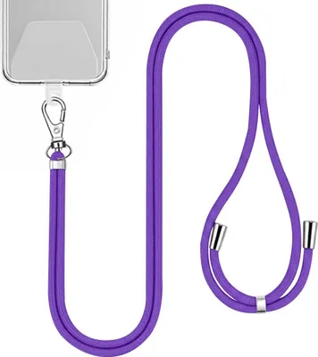 Image de Jaym, Chaîne en nylon 150cm pour smartphone avec fixation universelle, Violet