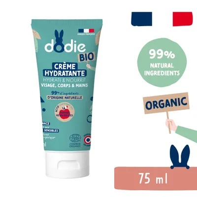 Imagen del producto de Dodie, crema hidratante orgánica 3 en 1 para bebés (75 ml)