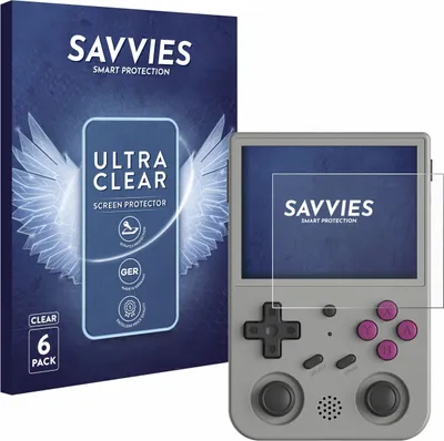 Produktbild von 6x Für Anbernic RG353V Schutzfolie Savvies Displayschutz Display Schutz Folie Klar Transparent
