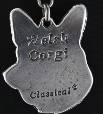 Produktbild von Cardigan Welsh Corgi - Hundehalsband in Geschenkbox, versilbertes Medaillon für Hundefans, markanter Anhänger der Marke Art-Dog
