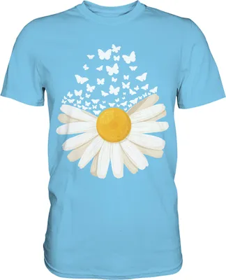 Produktbild von Gänseblume Schmetterlinge T-Shirt – Sky Blue / L