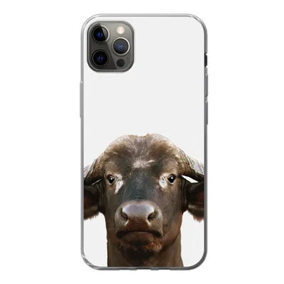 Produktbild von MuchoWow® Handyhülle Schutzhülle Hülle für iPhone 13 Pro Max Büffel - Wasserbüffel - Kopf - Kuh - Hörner - Jungen - Mädchen Silikon Softcase Handy Hülle - Mobiltelefon