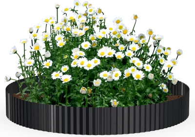Produktbild von UISEBRT Schwarz Flexibel Rasenkante Beetumrandung 5m Länge 15cm Höhe Wellenform Metall Gartenumrandung Beeteinfassung für Rasen, Mähkante, Blumenbeet