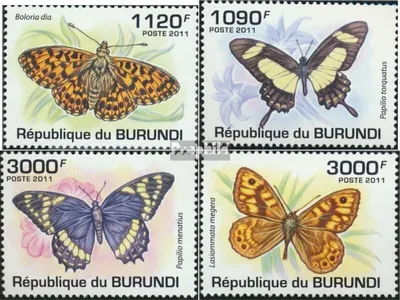 Produktbild von Briefmarken Burundi 2011 Mi 2118-2121 (kompl. Ausgabe) postfrisch Schmetterlinge
