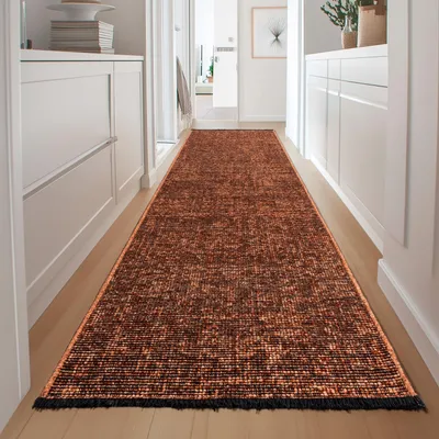 Obrázok produktu pre Homebyhome Bavlnený koberec Chenille, prateľný, v štýle boho, protišmykový, mäkký koberec do obývacej izby a spálne, rozmery: 80 x 250 cm
