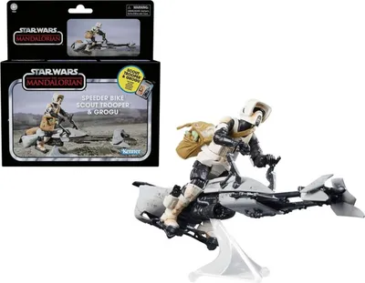 Obrázek produktu pro Hasbro Star Wars The Mandalorian Vintage Collection akční Speeder Bike with Scout Trooper & Grogu