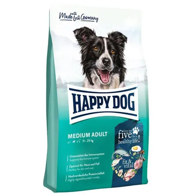 Produktbild von Happy Dog fit & vital - Medium Adult, Adult, Mittelgroß (11-25 kg), Egg, Fisch, Lamm, Geflügel, Lachs