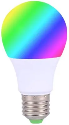 Immagine prodotto di Faretto RGB, 220 V, lampada multicolore, telecomando, lampadina RGB da 5 W a luce bianca, attacco E27.