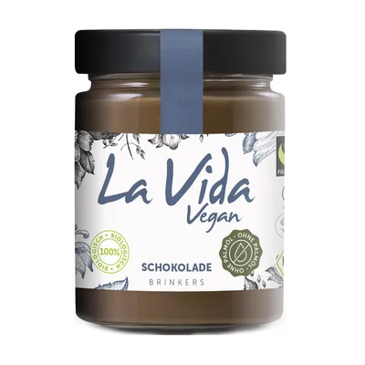 A jar of chocolate spread on a white background.