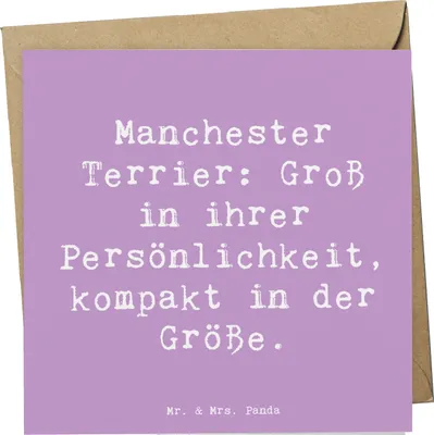 Produktbild von Mr. & Mrs. Panda Glückwunschkarte Spruch Manchester Terrier Persönlichkeit - Lavendeltraum - Geschenk, Hunderasse, Klappkarte, sozialer Hund, intelligent, doppelkarte