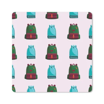 Produktbild von MuchoWow® Mauspad Mousepad Rucksack - Muster - Retro - Pastell 30x30 cm - Mousepads - Maus Mat - Pad - Mausunterlage - Gaming