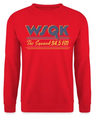 Produktbild von Spreadshirt WSQK The Squawk 94.5 FM Dustin Kostüm Uni Pullover, M, Rot