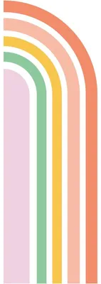 Produktbild von Vorgekleisterte Vliestapete mit großflächigen Wandbildern – HALBER REGENBOGENBOGEN – 180 x 60 cm