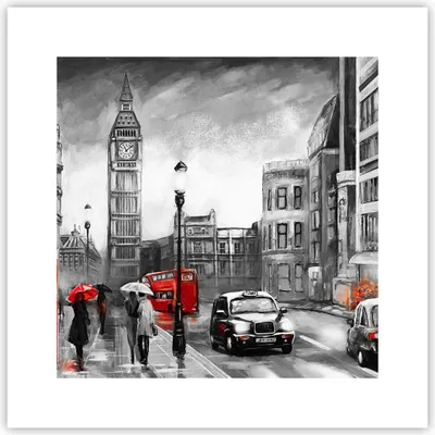 Produktbild von Poster - Poster ohne Rahmen - London Bus - 30x30 cm - Wand Bild - Wanddeko - Wandbilder - Kunstposter - Wandposter - Bilder - Kunstdruck - Wanddekoration - Wandbild - P2XAC30x30-3939