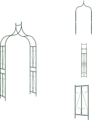 Produktbild von vidaXL Rosenbogen Dunkelgrün 120x38x258 cm Eisen -  Rosenbögen, Gitter & Pergolen