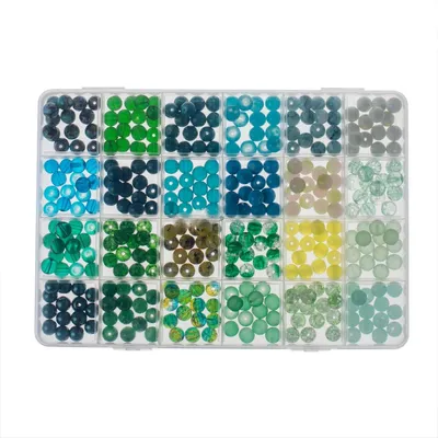 Produktbild von GLOREX Glasperlen Schmuckset türkis/grün 360 Teile