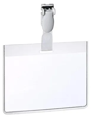 Zdjęcie produktu dla Durable Uchwyt na identyfikator z klipsem z przezroczystego PVC 6x9 cm - Opakowanie 25 sztuk - Model 8143-19