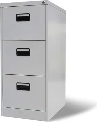 Zdjęcie produktu dla vidaXL Regał z 3 szufladami szary 102,5 cm stalowy