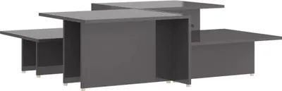 Obrázok produktu pre Konferenčné stolíky 2 ks, lesklé sivé 111,5x50x33 cm