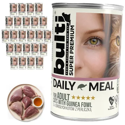 Produktbild von BULTI | Katzenfutter Perlhuhn - Nassfutter Set 4x400g Dose - Nassfutter Katze fur Katze