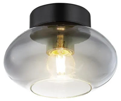 Produktbild von Deckenleuchte, Glas rauch, schwarz, D 18 cm