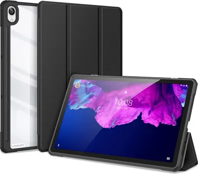 Produktbild von Dux Ducis Toby Eco-Leather Tablet-Ledertasche Schale Cover für Lenovo Tab P11 mit Smart-Sleep Funktion Wake-Up Stifthalter Schutzhülle Schwarz