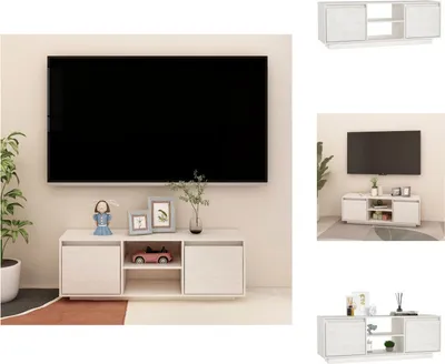 Produktbild von vidaXL TV-Schrank Weiß 110x30x40 cm Massivholz Kiefer -  TV-Möbel