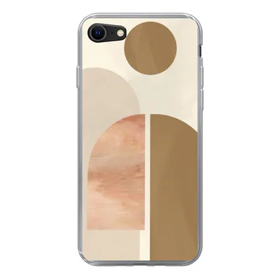 Produktbild von MuchoWow® Handyhülle Schutzhülle Hülle für iPhone 8 Rosa - Braun - Design Silikon Softcase Handy Hülle - Schutzhaube
