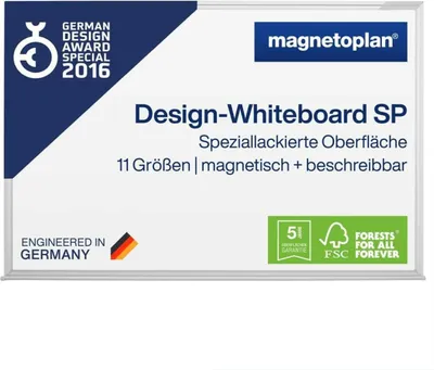 Produktbild von Magnetoplan Design-Whiteboard SP - magnethaftend - 150x100cm - lackierter Oberfläche - Weiß