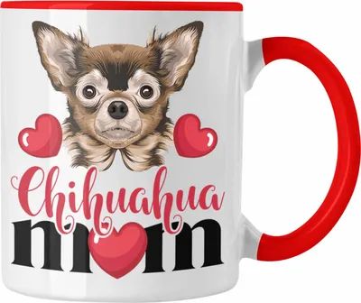 Produktbild von Trendation - Chihuhahua Mom Mama Besitzer Tasse Kaffee-Becher Geschenkidee Frauchen Herrchen (Rot)