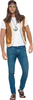 Immagine prodotto di Gilet hippie accessorio per costume hippie marrone - S / M