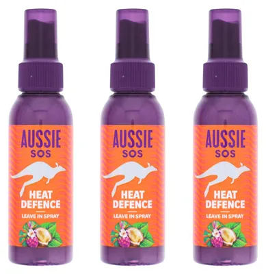 Produktbild von 3 x Aussie SOS Heat Defence Leave In Spray je 100ml Hitzeschutzspray
