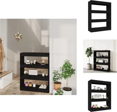 Zdjęcie produktu dla vidaXL Półka/przegroda do pokoju czarna 80x30x103 cm materiał drewnopochodny - Półki i regały