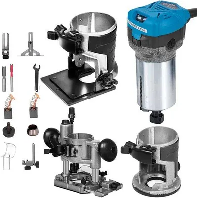 Immagine prodotto di Fresatrice portatile in legno - Potenza 800 W - Velocità variabile da 10.000 a 30.000 giri al minuto