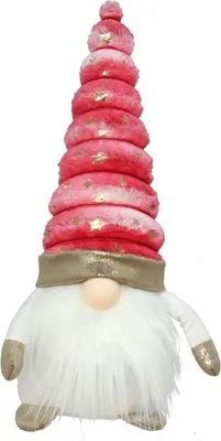 Produktbild von Weihnachtszwerg rot mit LED - 34 cm - Fröhliche Weihnachtsdekoration
